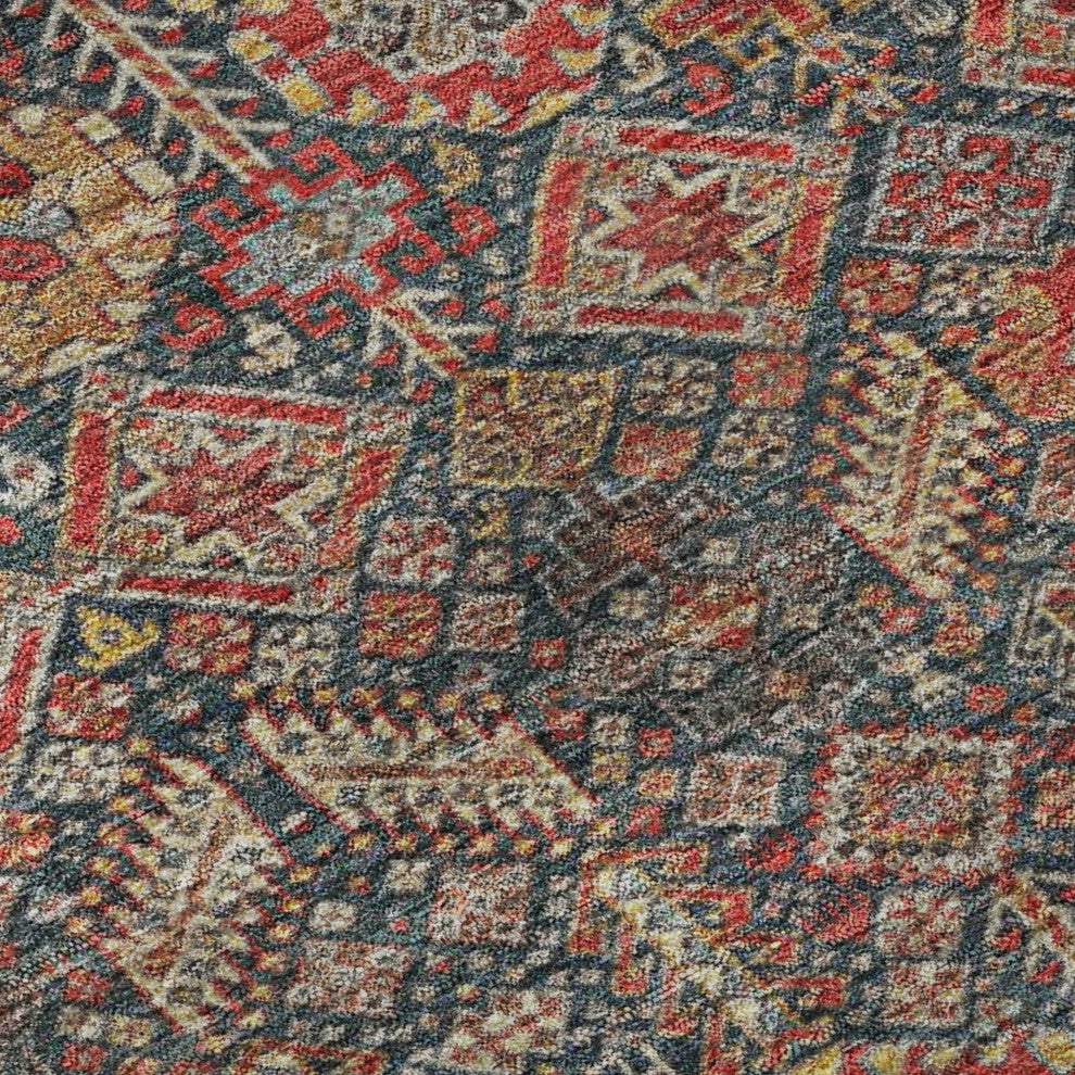 Premium Machine Washable Mayfield AMF574 Red 2'3" x 7'6" Runner Rug