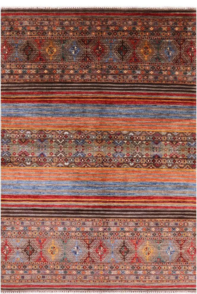 5' 6" X 7' 11" Khorjin Super Kazak Hand-Knotted Rug Q5355