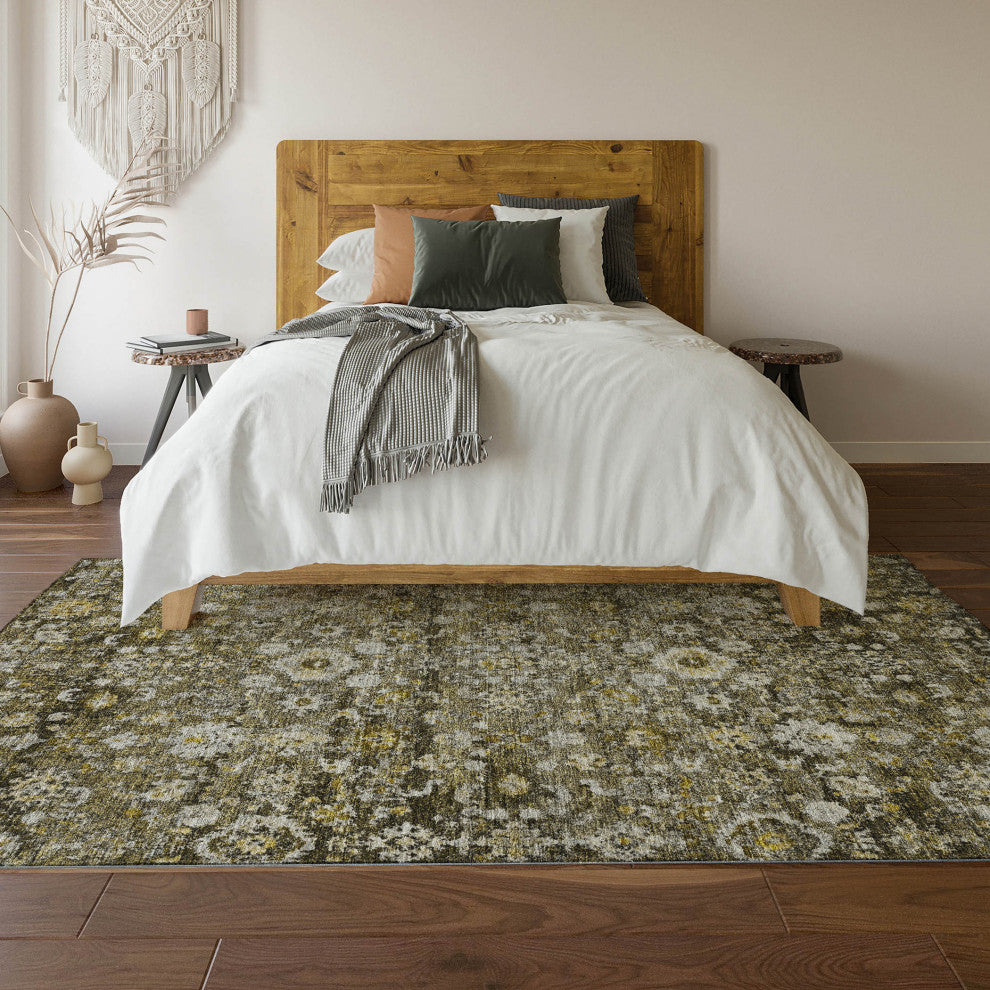 Premium Machine Washable Mayfield AMF651 Mocha 5' x 7'6" Rug