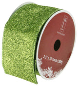 Lime Green Solid Wired Christmas Craft Ribbon