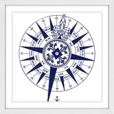 "Blue Compass" Framed Painting Print