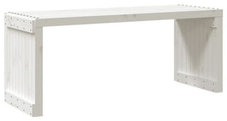 vidaXL Patio Bench Extendable Garden Bench Outdoor Seating White Solid Wood Pine