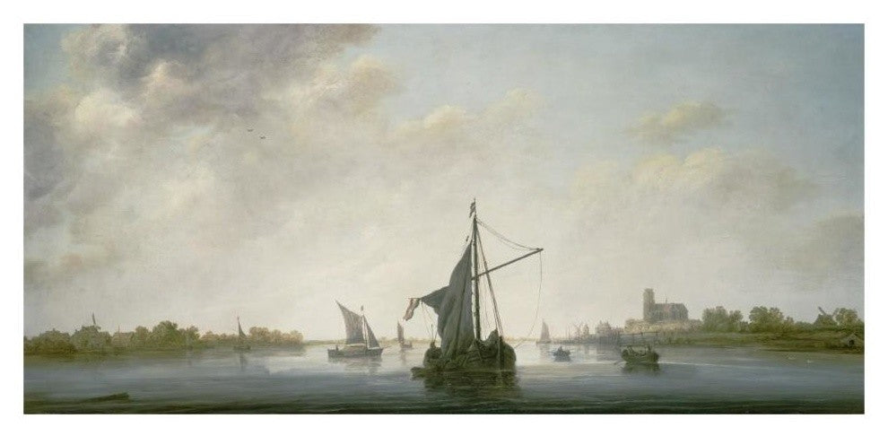 "A View of the Maas at Dordrecht" Digital Paper Print by Aelbert Cuyp, 32"x16"