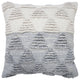 Ox Bay Handwoven Gray/White Geometric Organic Cotton Pillow Cover, 20"x20"