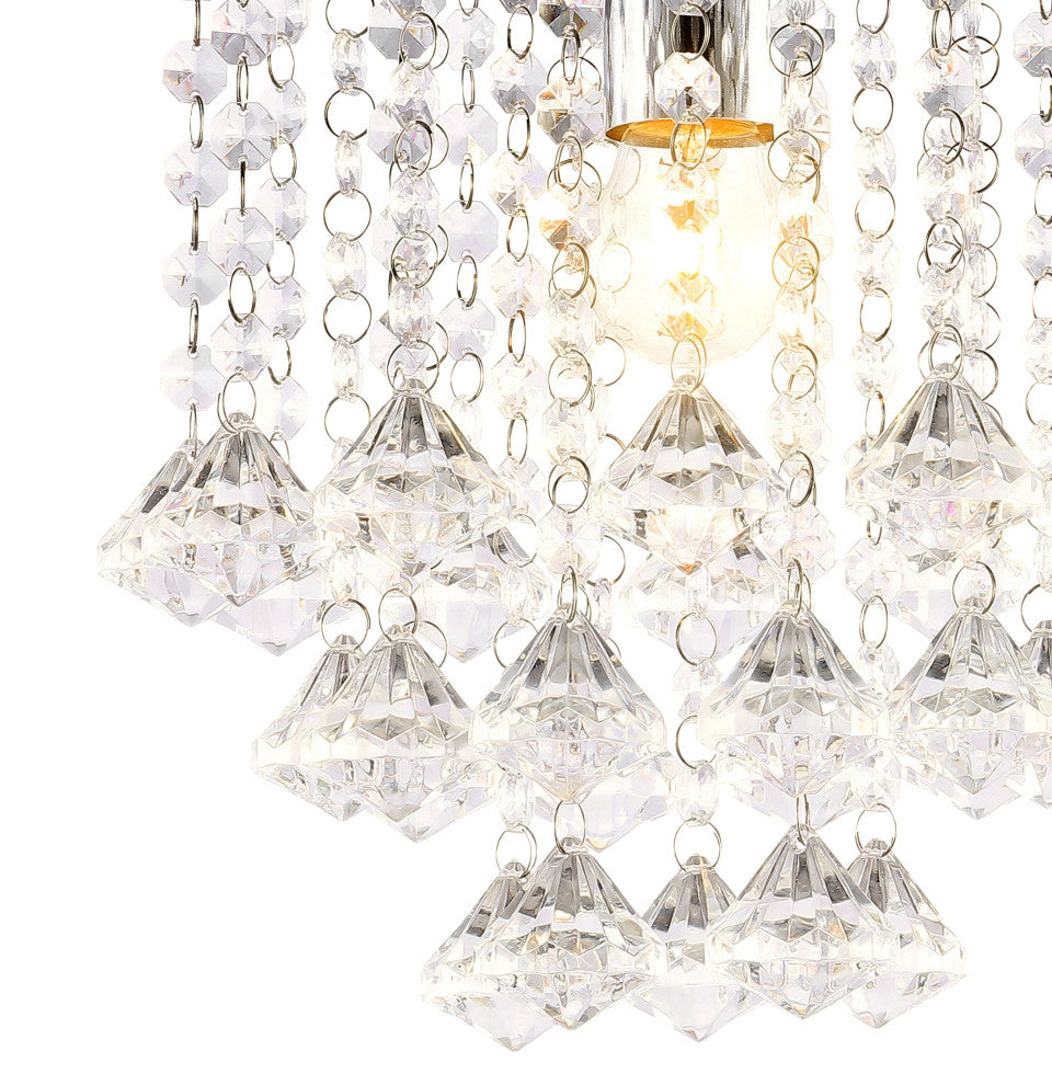 Lillibet 9.88" 1-Light Transitional Iron LED Semi Flush Mount, Chrome/Clear