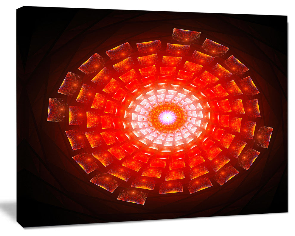 Circular Vortex Broken Particles, Floral Canvas Art Print, 20"x12"