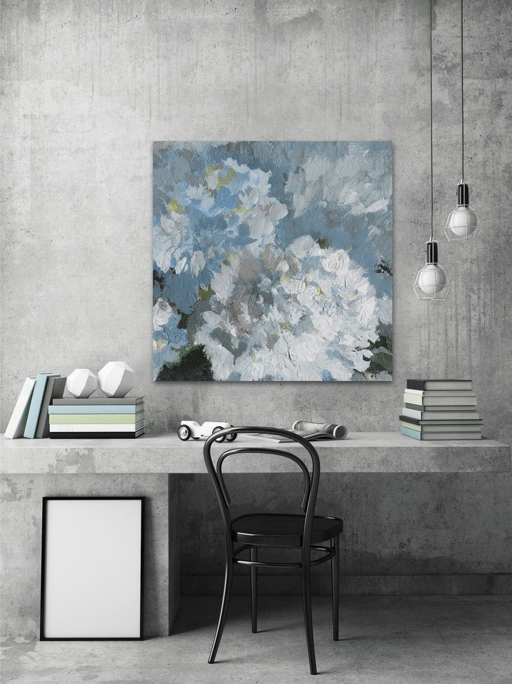 "Blue Zoom" Painting Print on Wrapped Canvas, 24"x24"