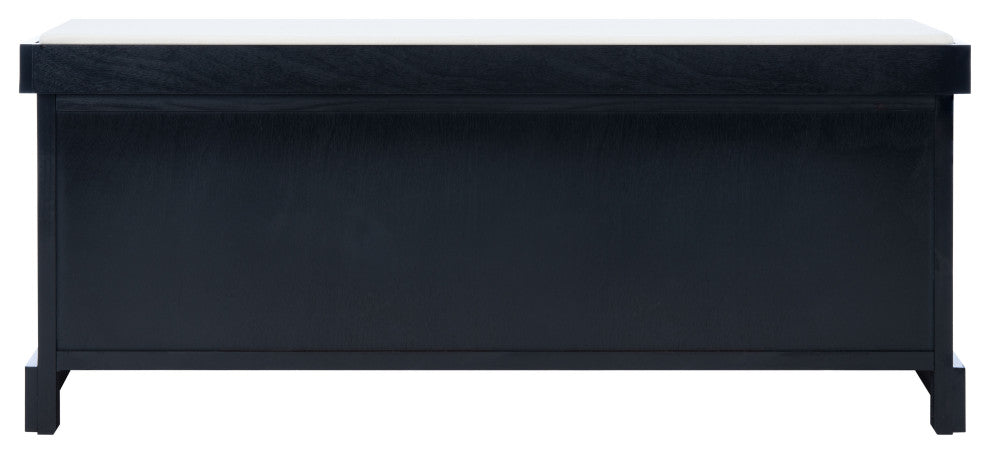 Safavieh Landers 3 Drawer/Cushion Storage Bench, Black