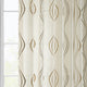 Suez Bronze Embroidered FauxLinen Sheer Curtain Single Panel, 50"x96"