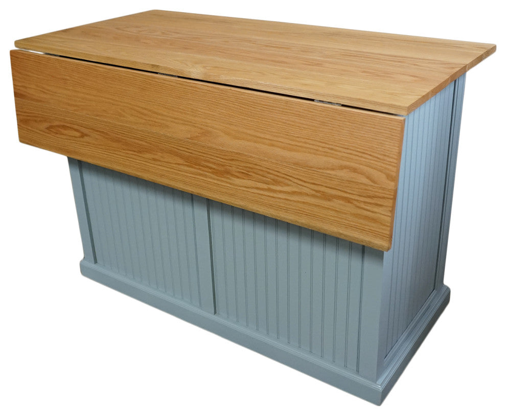 Eagle Furniture Coastal 51" Kitchen Island with Flip Top, Interesting Aqua