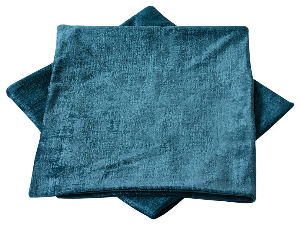 Velvet 2 Piece Lumbar Pillow Cover Set, Deep Teal, 2 Piece, 14"x26
