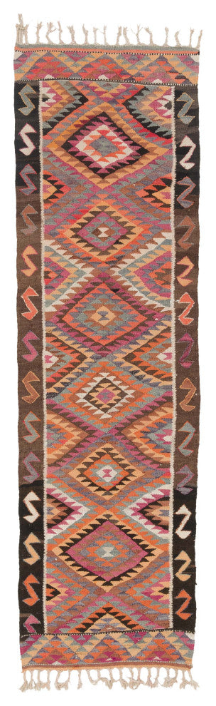 Vintage Turkish Kilim Runner 3' 1" x 10' 5", 37 in. x 125 in.