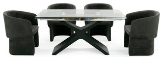 Modrest Vassar Modern Grey Velvet Dining Chair