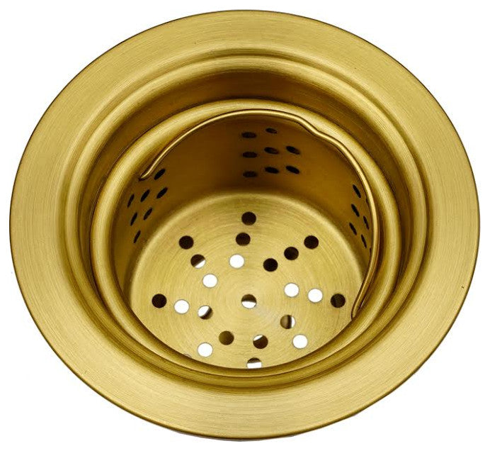 Kitchen Sink Drain Stainless Steel Assembly Kit, 3.5" Open, Set of 2, Gold