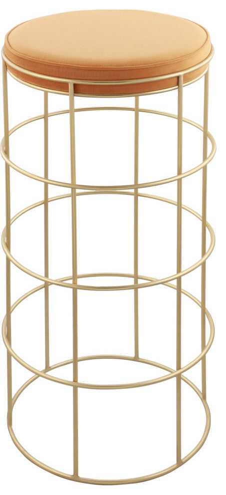 Rebar Velvet Upholstered Bar Stool, Mango, Bar Height