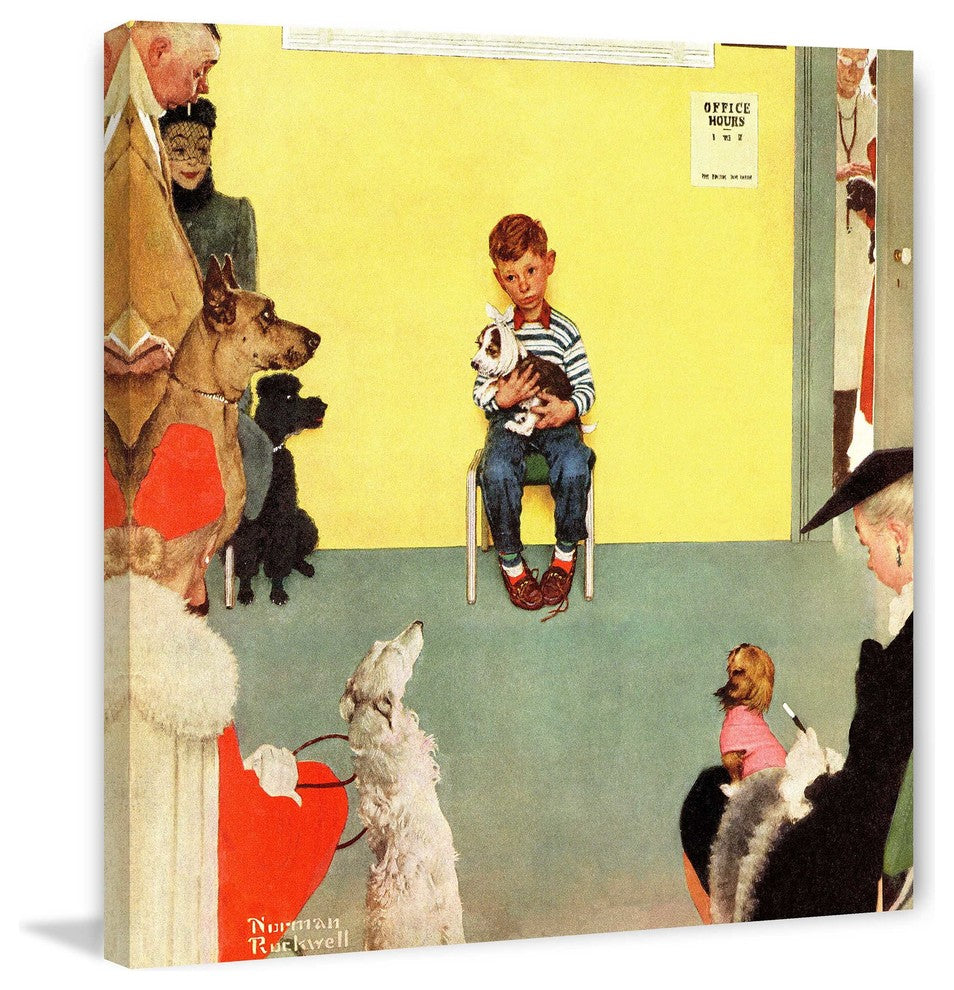 "At the Vets" Painting Print on Canvas by Norman Rockwell