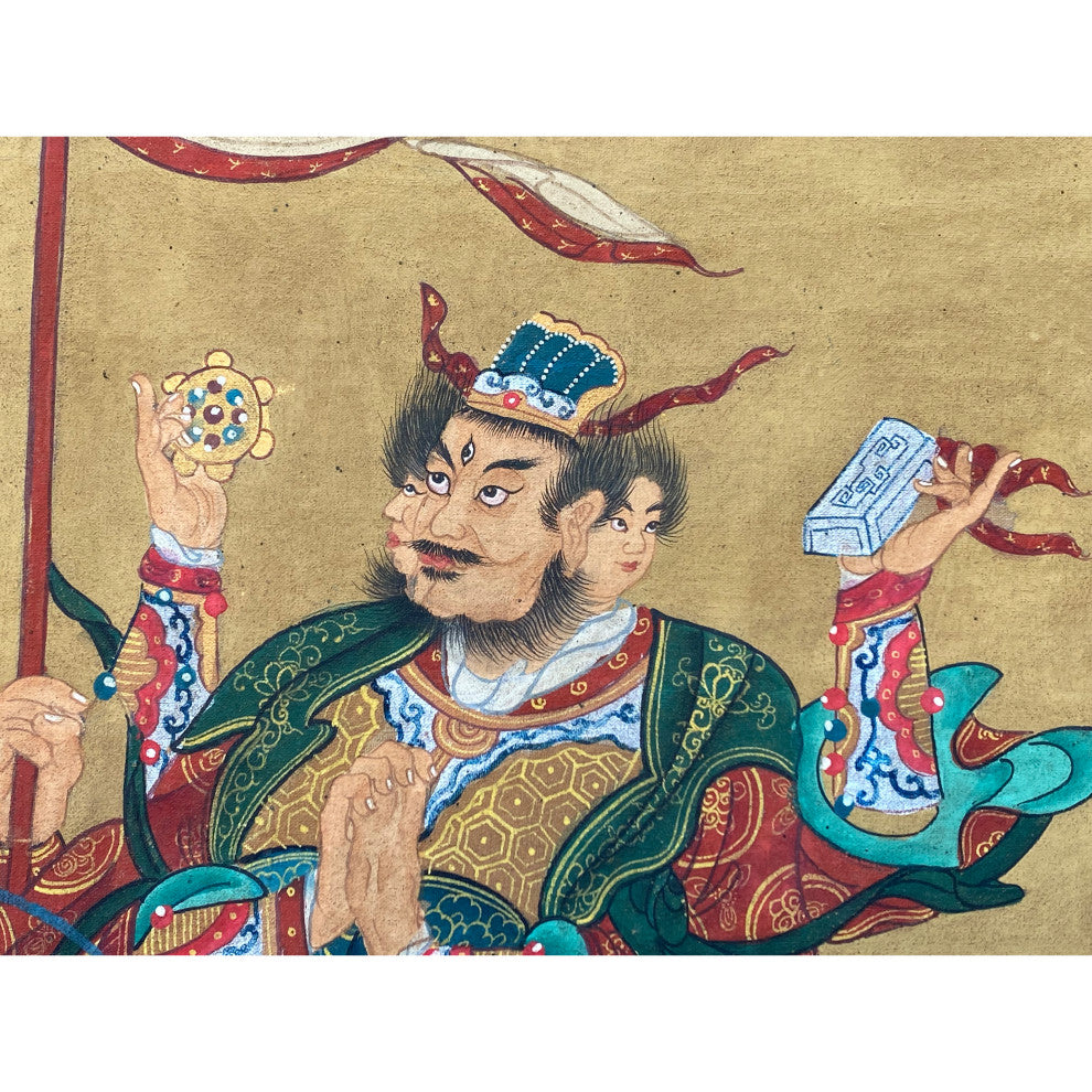 Large Chinese Canvas Art of The Three Great Emperor - Officials Hcs7164