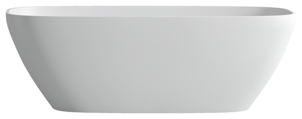 67" Stone Resin Solid Surface Freestanding Bathtub, Matte White