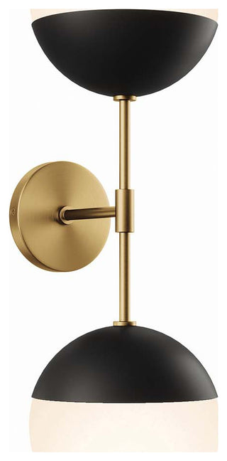 Stellar 2-Light Wall Sconce, Opal Satin Brass