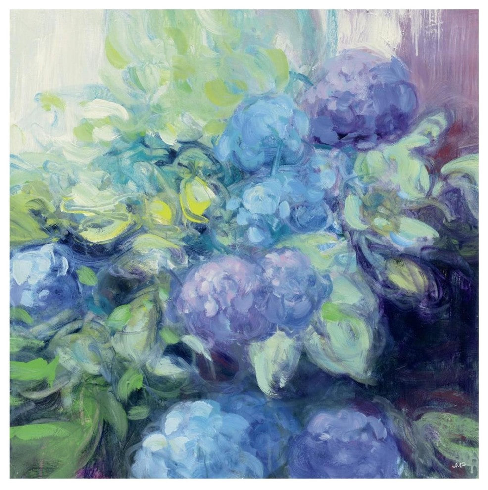 "Bright Hydrangea III" Digital Paper Print by Julia Purinton, 32"x32"