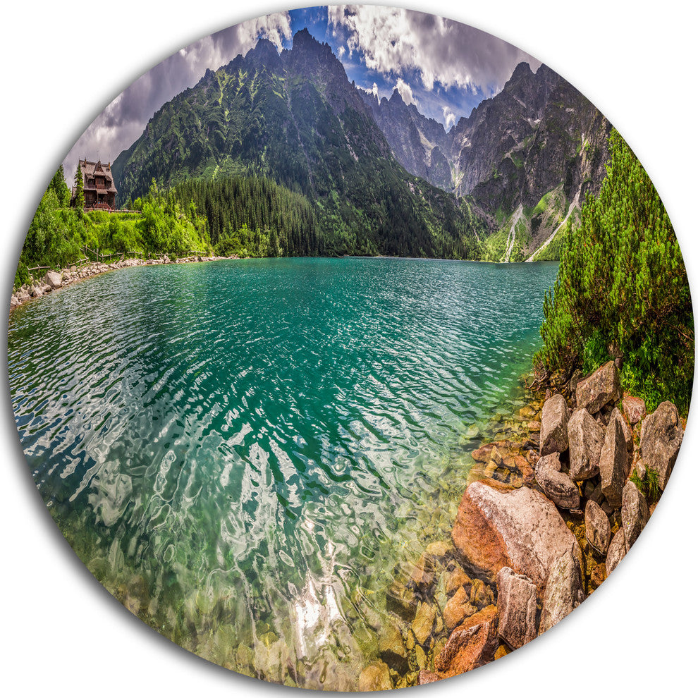 Lake In Tatra Mountains Poland, Seashore Disc Metal Artwork, 23"