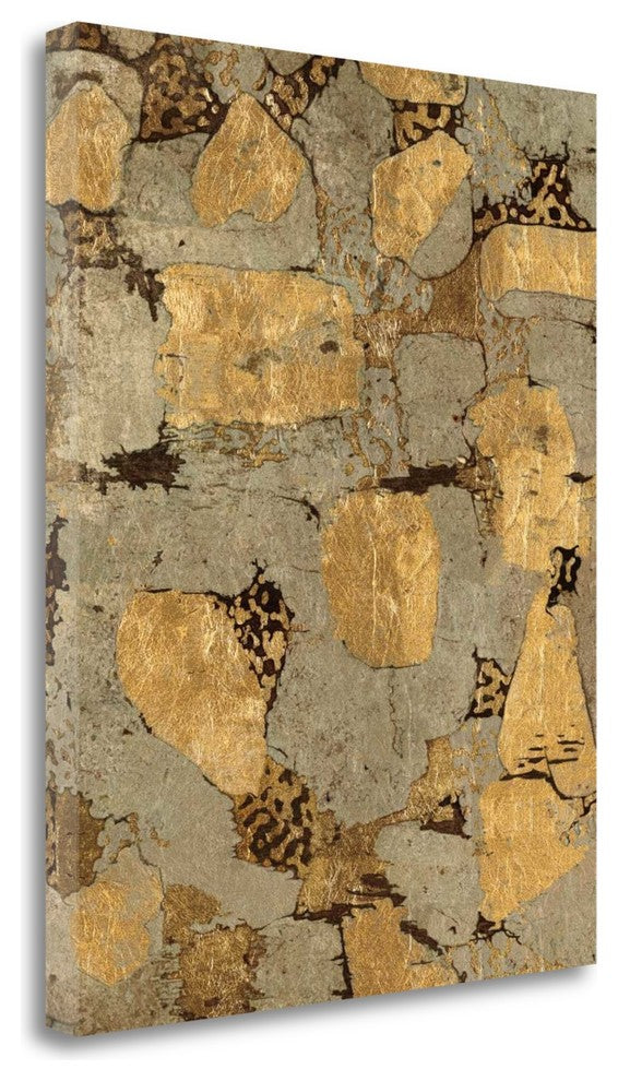 "Gilded Stone Gold I" By Wild Apple Portfolio, Giclee on Gallery Wrap Canvas