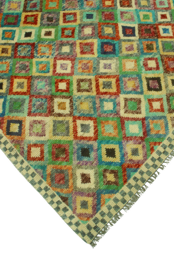 Balochi Nurai Ivory/Turquoise Rug, 4'11 x 6'6