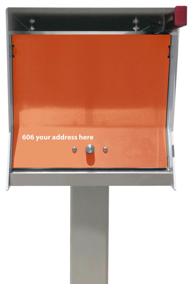 The RetroBox with Locking doors. Modern Pole Mounted Mailbox, Pole not included.