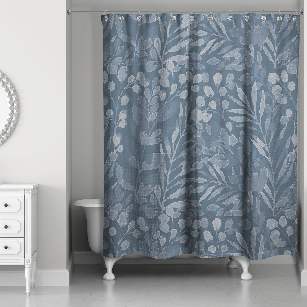 Blue Floral 71 x 74 Shower Curtain