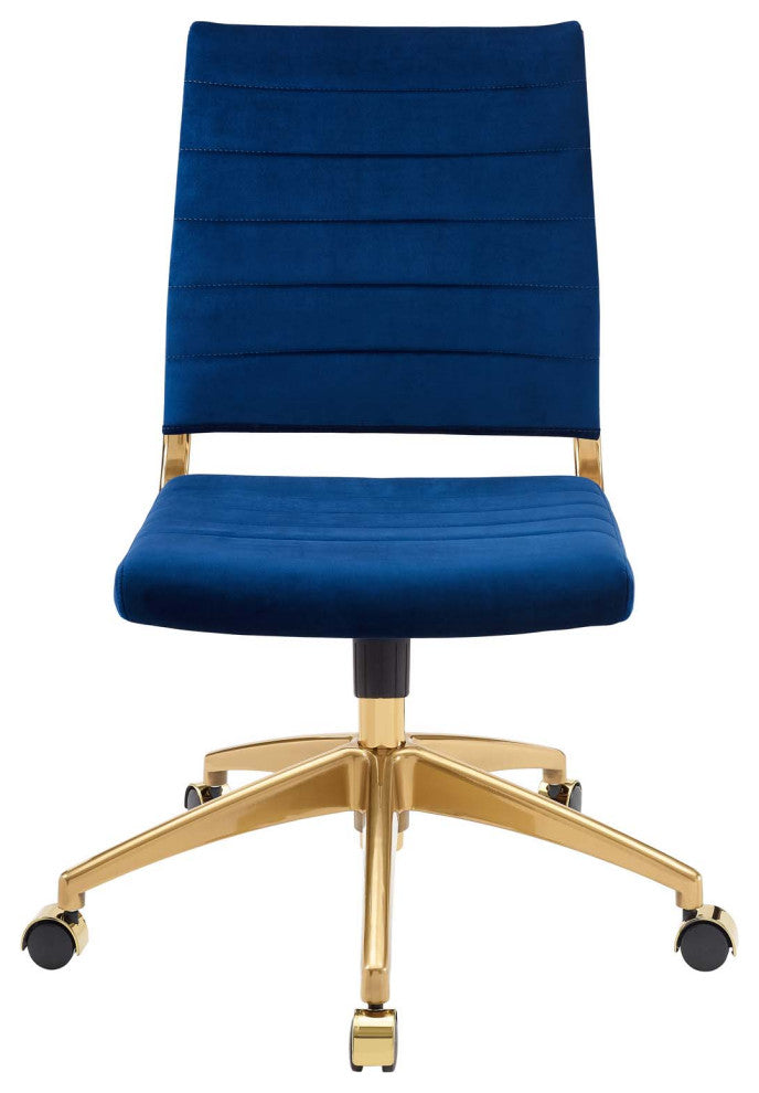 Computer Work Desk Chair, Velvet, Blue Navy, Modern, Home Business Office