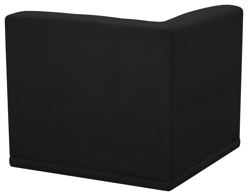 Relax Velvet Upholstered Corner Chair, Black