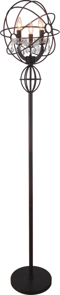 Campechia 3 Light Floor Lamp With Brown Finish