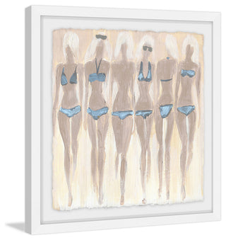 "Tiny Blue Bikinis II" Framed Painting Print, 12"x12"