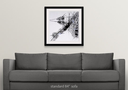 "Sneak Attack Rush" Black Framed Art Print, 32"x32"x1"