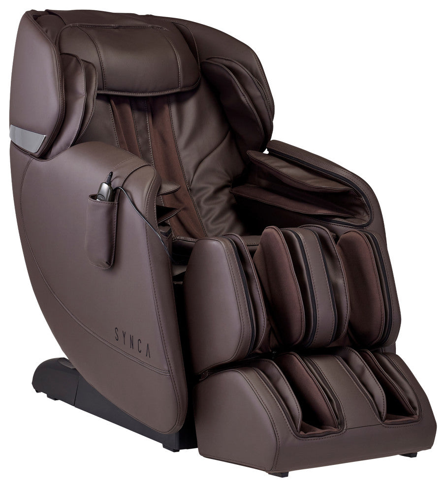Hisho SL Track Heated Deluxe Zero Gravity Massage Chair, Brown