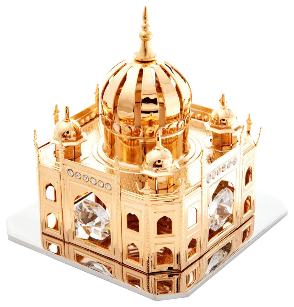 24K Gold Plated Crystal Studded Mosque Ornament
