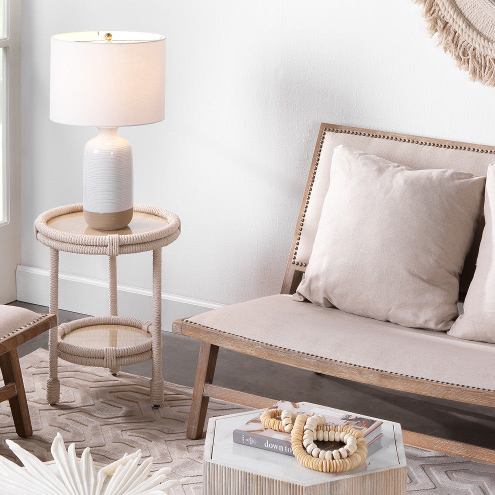 Delta Side Table, White Rope