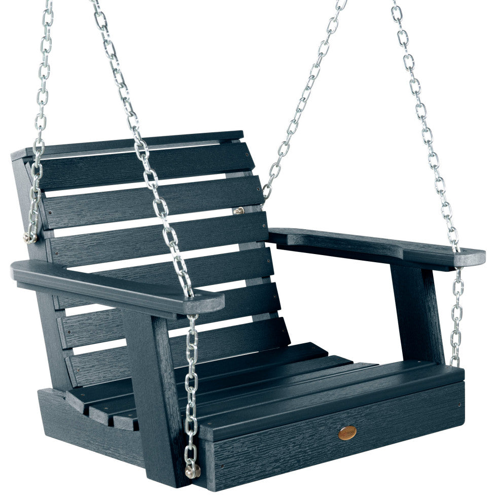 Weatherly Single Seat Swing, Weathered Acorn, Federal Blue
