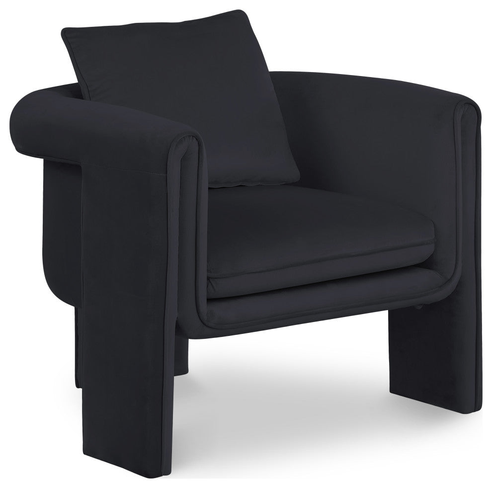 Sloan Velvet Accent Chair, Black