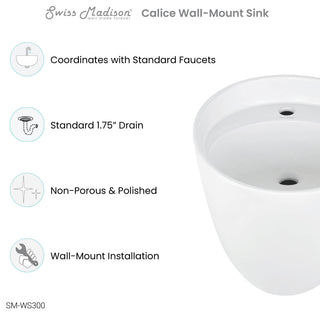 Calice 18" Wall-Mount Bathroom Sink