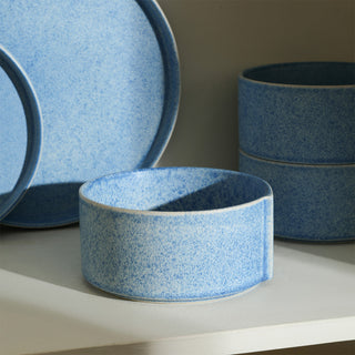 Stone Lain Bao Stoneware 24-Piece Dinnerware Set, Blue