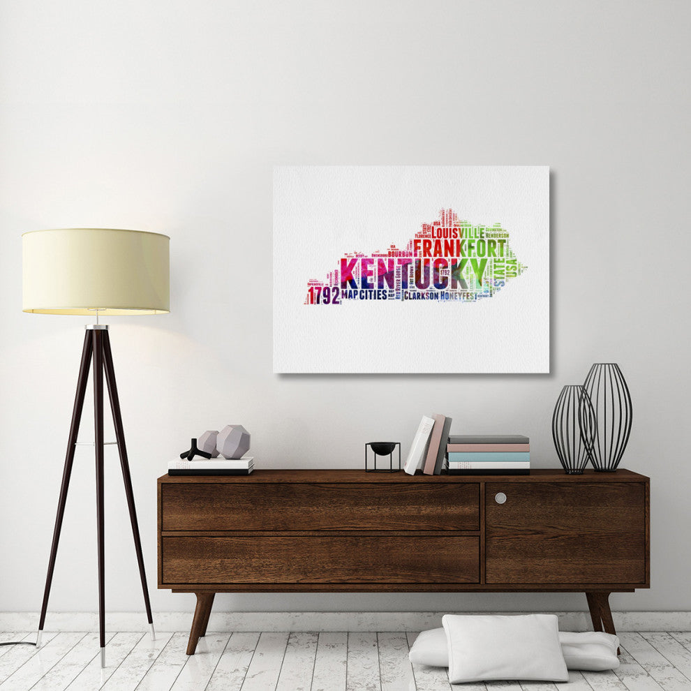 "Kentucky Watercolor Word Cloud" Fine Art Print