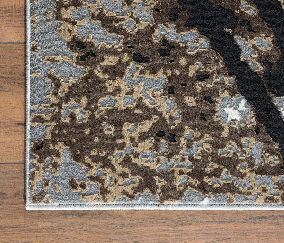 Abani Aspen Collection ASP160A Contemporary Gray Marble Area Rug