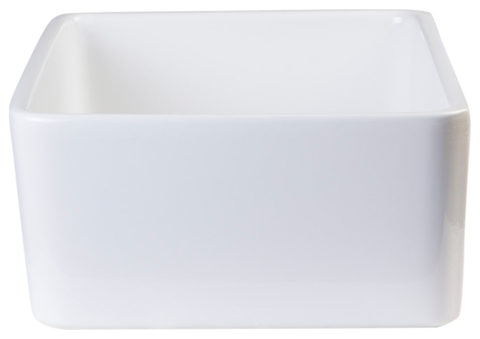 Biscuit 23" Fireclay Single Bowl Farmhouse Kitchen Sink, White