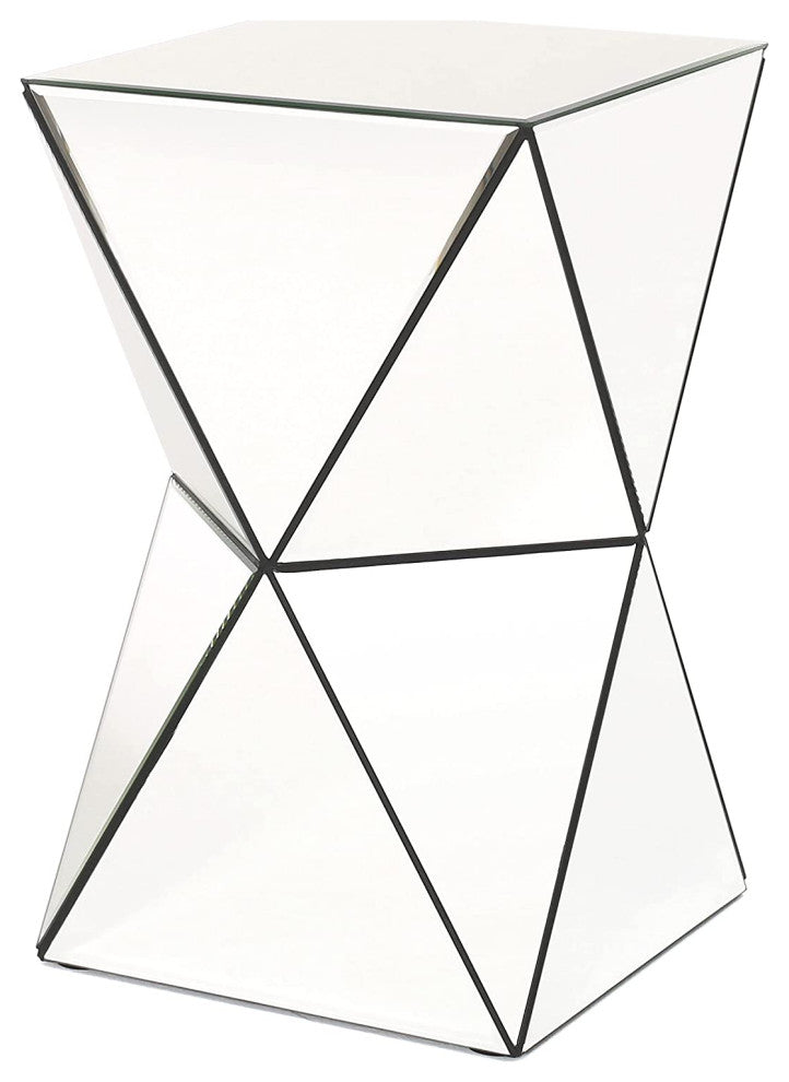 Mirrored Side Table, Clear / Mirror