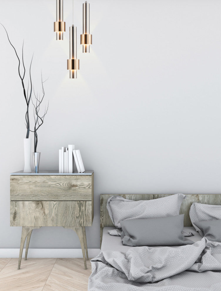 ET2 E24753 Reveal 11"W LED Multi Light Pendant - Satin Nickel / Satin Brass