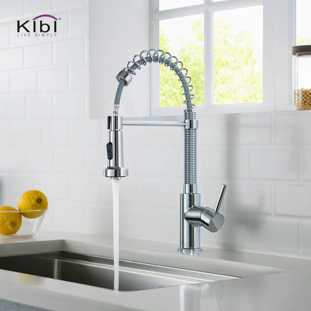 Aurora Single Handle Pull Down Kitchen Faucet, Chrome, W/O Soap Dispenser