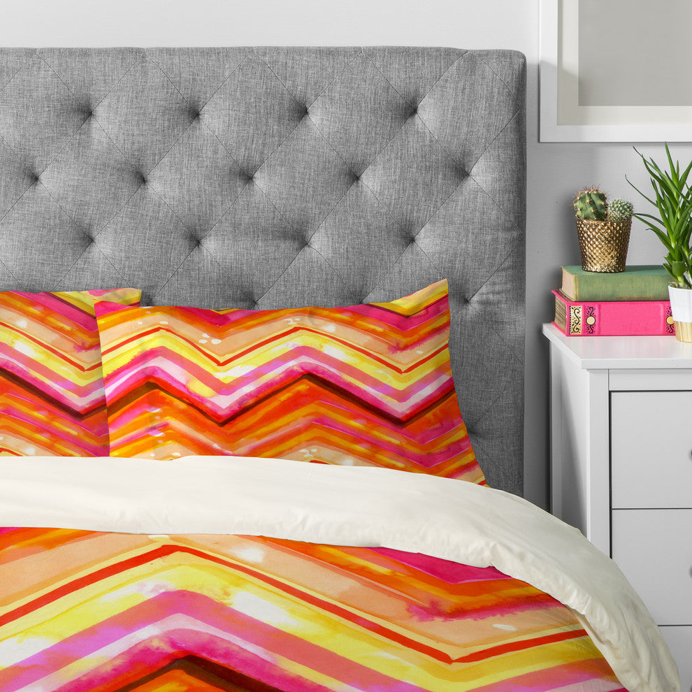Deny Designs CayenaBlanca Watercolour Chevron Pillowcase