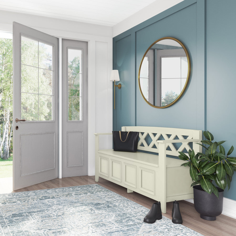 Amherst Entryway Storage Bench, Antique White