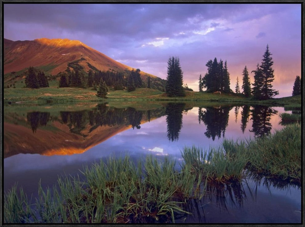 Mount Baldy At Sunset Reflected In Lake Along Paradise Divide, Colorado, 32"x24"